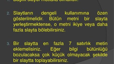 PowerPoint Sunumlarında Dikkat Edilmesi Gerekenler